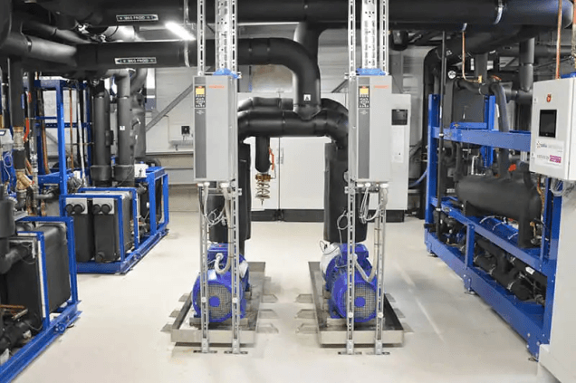 Installation frigorifique en salle des machines